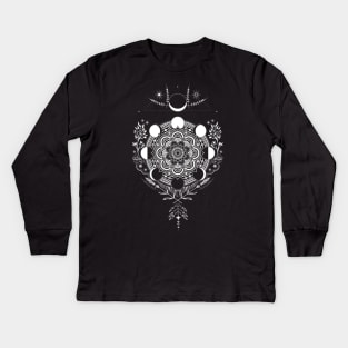 Lunar Mandala Kids Long Sleeve T-Shirt